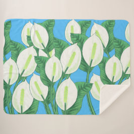 Witte vredesleugens op bleke blauwe achtergrond sherpa deken