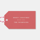 Witte Vreugde Kerstkrans Vakantie Geschenk Labels Cadeaulabel (Achterkant Horizontaal)