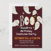 Witte Vriendelijke Geesten Verjaardag Halloween Pa Kaart (Voorkant)