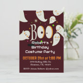 Witte Vriendelijke Geesten Verjaardag Halloween Pa Kaart (Staand voorkant)