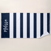 Witte vrijgezellenweekend Nautical Aangepast Strandlaken (Voorkant)