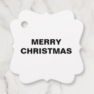 WITTE VROLIJKE KERST EENVOUDIGE GUNST TAGS BEDANKJES LABELS