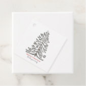 Witte Vrolijke Kerstboom Gift Label (In situ)