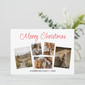 Witte Vrolijke Kerstfoto Collage Feestdagenkaart (Staand voorkant)