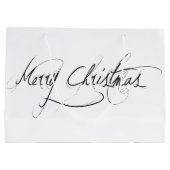 "Witte Vrolijke Kerstmis" Vakantie Gift Bag Groot Cadeauzakje (Achterkant)