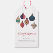 Witte Vrolijke Xmas Hanging Xmas Ornamenten Cadeaulabel (Voorkant)