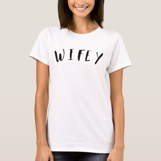 witte vrouw moderne script T-shirt (Voorkant)