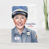 Witte Vrouw Postal Carrier Pensioen Kaart (Voorkant)