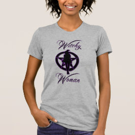 Witte vrouw silhouet met pentakel t-shirt