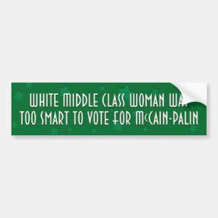Witte vrouw van middelbare klasse voor Obama Biden Bumpersticker