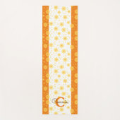 Witte Vrouwelijke Bloemen Floral Patroon Monogram Yogamat (Voorkant)