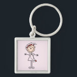 Witte Vrouwelijke Verpleegster 2 van het Cijfer va Sleutelhanger<br><div class="desc">De T-shirts van de verpleegster, mokken, kaarten, stickers, bolsazakken, knopen, en andere verzorgingskleding en giften met een vrouwelijke verpleegster van het stokcijfer met een stethoscoop.</div>