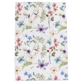 Witte Vrouwelijke Waterverf Wildflower Pattern Medium Cadeauzakje (Voorkant)