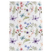 Witte Vrouwelijke Waterverf Wildflower Pattern Medium Cadeauzakje (Achterkant)