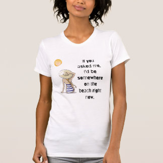 Witte Vrouwen T-shirt - klaar voor het strand