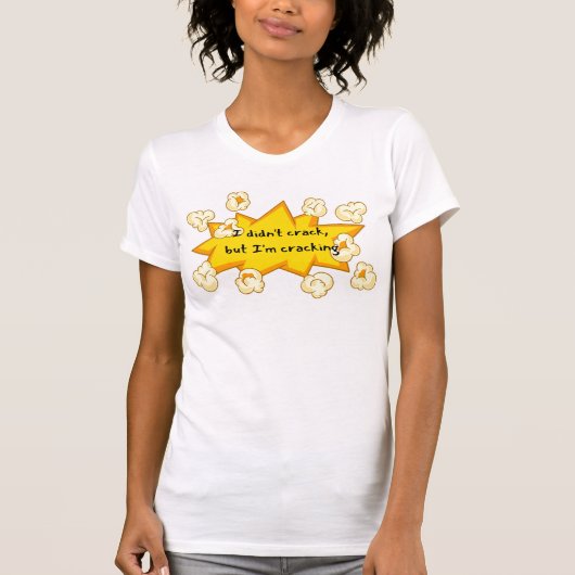 Witte Vrouwen T-shirt met popcorn 🍿 (Voorkant)