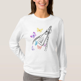 Witte Vrouwen T-shirt met vlinder