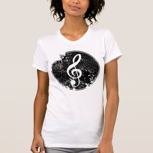 Witte Vrouwen T-shirt - Muzikaal teken (Voorkant)
