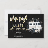 Witte vuilnis 30ste verjaardagsuitnodigingen kaart (Voorkant)