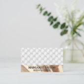 Witte vulling | Gold Fabric Visitekaartje (Staand voorkant)