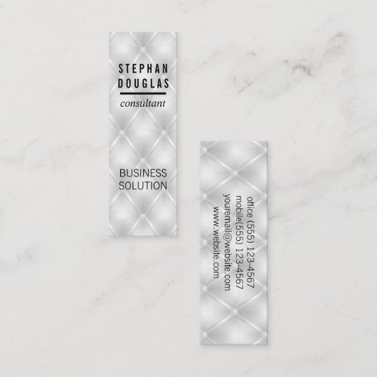 Witte vulling met toegevoegd materiaal mini visitekaartje (Voorkant / Achterkant)