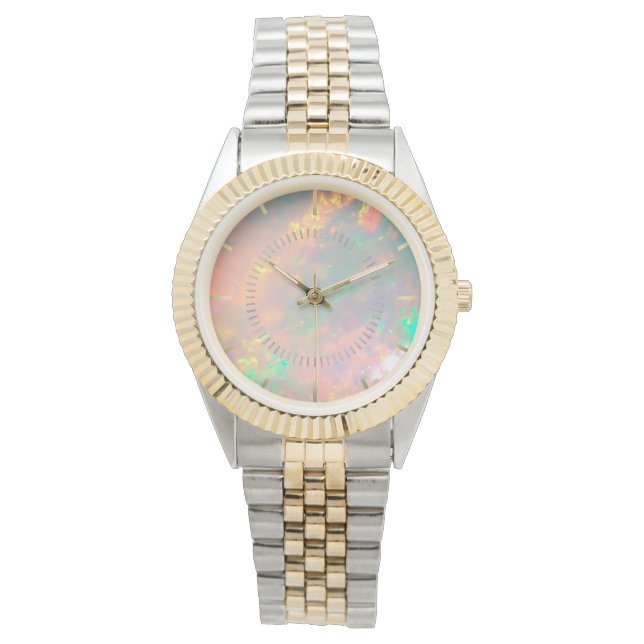 Witte Vuur Opal Dial Horloge (Voorkant)