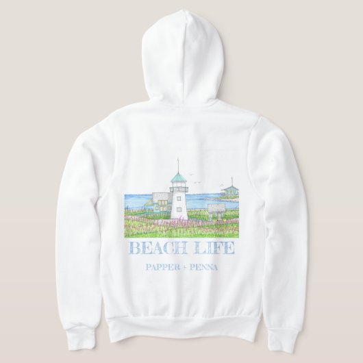 Witte vuurtoren dames hoodie sweatshirt (Laag Achter)
