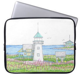 Witte Vuurtoren Laptop Hoes