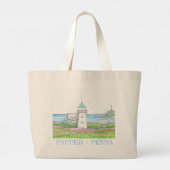 Witte Vuurtoren Tote Tas (Achterkant)