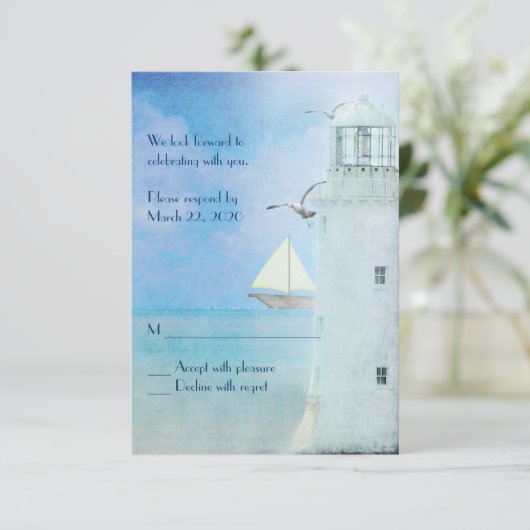 witte vuurtoren trouw RSVP Kaart (Staand voorkant)