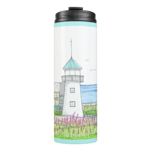 Witte Vuurtoren Tumbler Thermosbeker (Voorkant)