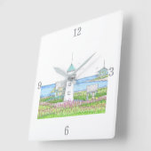 Witte Vuurtoren Wandklok (Hoek)
