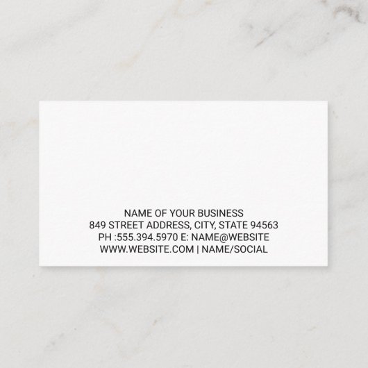 witte wagen | Automatisch Visitekaartje (Achterkant)