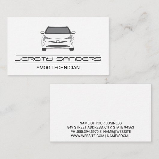witte wagen | Automatisch Visitekaartje (Voorkant / Achterkant)