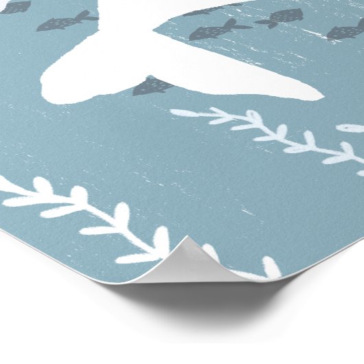  witte walvis Baby shower teken Poster (Hoek)