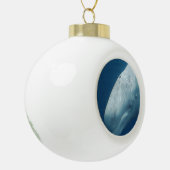 Witte walvis keramische bal ornament (Links)