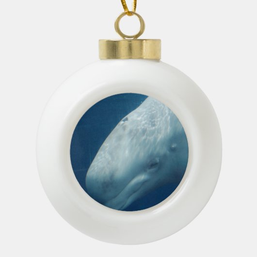 Witte walvis keramische bal ornament (Voorkant)