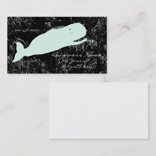 witte walvis lachen visitekaartje (Voorkant / Achterkant)