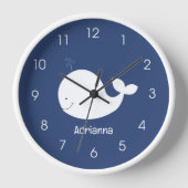 Witte walvis Nautical Navy Blue Ocean Nursery (Voorkant)