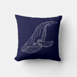 Witte walvis op BLUE PILLOW Kussen