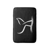 Witte walvis op zwart badmat (Voorkant Verticaal)