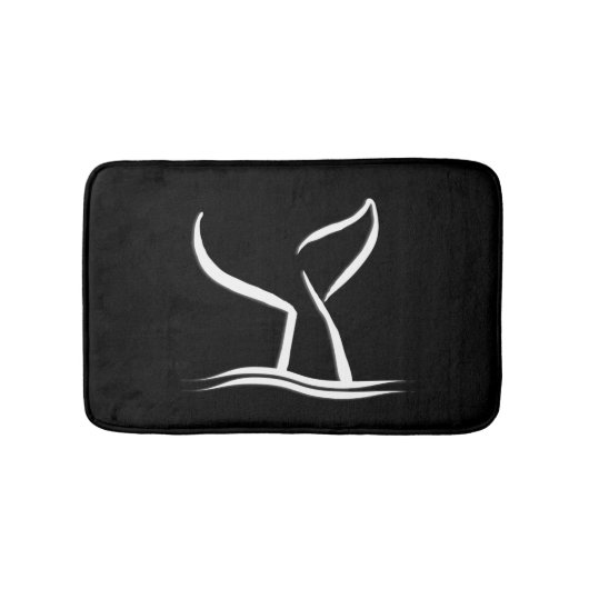 Witte walvis op zwart badmat (Voorkant)