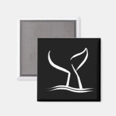 Witte walvis op zwart magneet (Voorkant / Achterkant)