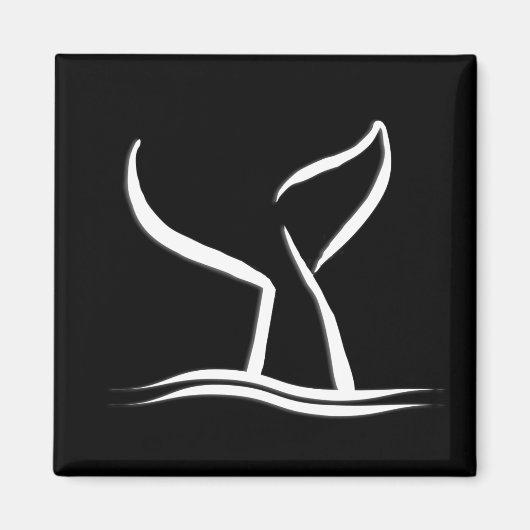 Witte walvis op zwart magneet (Voorkant)