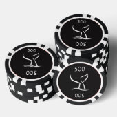 Witte walvis op zwart poker chips (Opstapeling)