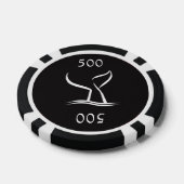 Witte walvis op zwart poker chips (Enkel)