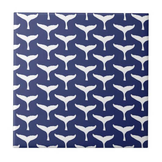 Witte walvis Zee Dierblauwe Oceaan Marien Tegeltje (Voorkant)