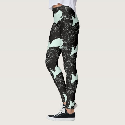 witte walvis zwart leggings (Links)