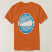 Witte walviseenhoorn van de zee illustrator t-shirt (Design voorkant)