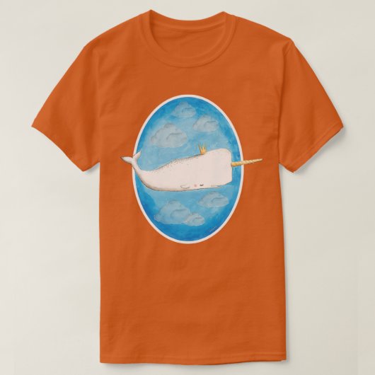 Witte walviseenhoorn van de zee illustrator t-shirt (Design voorkant)